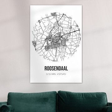 Roosendaal (Noord-Brabant) | Karte | Schwarz und Weiß von Ortsdrucke