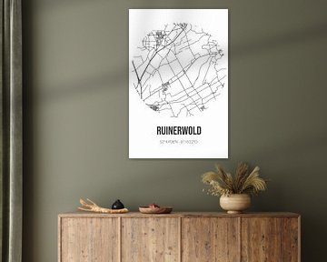 Ruinerwold (Drenthe) | Landkaart | Zwart-wit van MijnStadsPoster