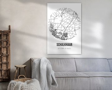 Schalkhaar (Overijssel) | Landkaart | Zwart-wit van Rezona