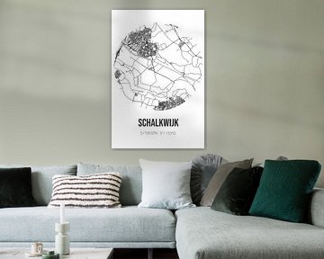Schalkwijk (Utrecht) | Karte | Schwarz und Weiß von Rezona