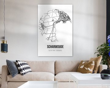 Scharwoude (Noord-Holland) | Landkaart | Zwart-wit van MijnStadsPoster