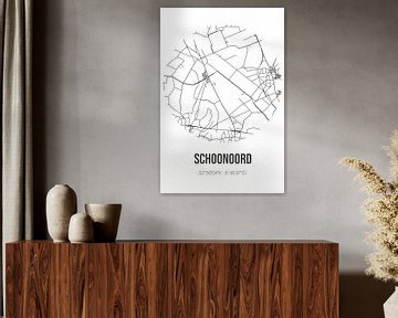 Schoonoord (Drenthe) | Carte | Noir et blanc sur Rezona