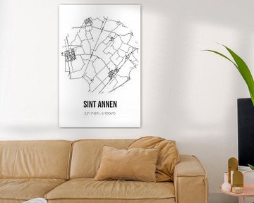 Sint Annen (Groningen) | Landkaart | Zwart-wit van MijnStadsPoster