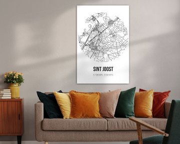 Sint Joost (Limburg) | Landkaart | Zwart-wit van MijnStadsPoster