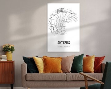 Sint Kruis (Zeeland) | Karte | Schwarz und weiß von Rezona