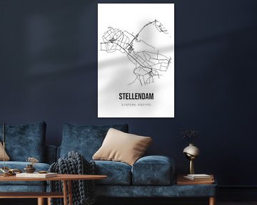 Stellendam (Zuid-Holland) | Landkaart | Zwart-wit van MijnStadsPoster