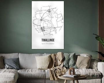 Tinallinge (Groningen) | Map | Black and white by Rezona