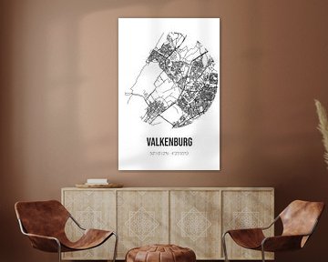 Valkenburg (Südholland) | Karte | Schwarz und Weiß von Rezona