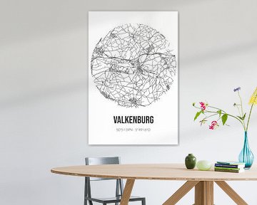 Valkenburg (Limburg) | Landkaart | Zwart-wit van MijnStadsPoster