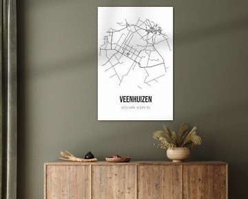 Veenhuizen (Drenthe) | Landkaart | Zwart-wit van Rezona