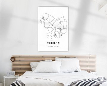 Vierhuizen (Groningen) | Landkaart | Zwart-wit van MijnStadsPoster