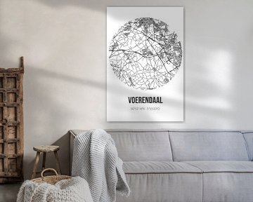 Voerendaal (Limburg) | Landkaart | Zwart-wit van Rezona