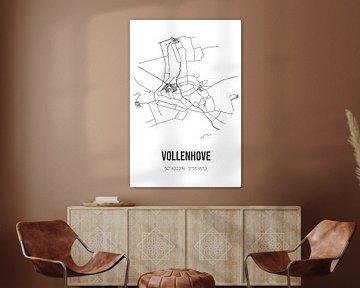 Vollenhove (Overijssel) | Landkaart | Zwart-wit van MijnStadsPoster