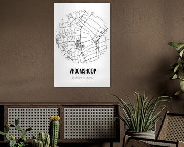 Vroomshoop (Overijssel) | Landkaart | Zwart-wit van MijnStadsPoster