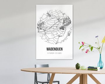 Wadenoijen (Gelderland) | Landkaart | Zwart-wit van Rezona