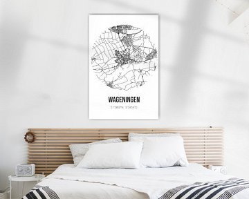 Wageningen (Gelderland) | Landkaart | Zwart-wit van Rezona