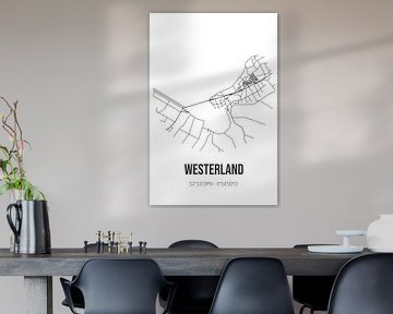 Westerland (Noord-Holland) | Landkaart | Zwart-wit van MijnStadsPoster