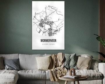 Wormerveer (Noord-Holland) | Landkaart | Zwart-wit van Rezona