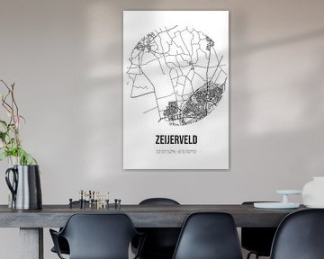 Zeijerveld (Drenthe) | Carte | Noir et blanc sur Rezona