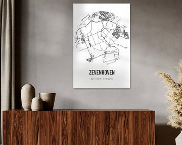 Zevenhoven (Zuid-Holland) | Landkaart | Zwart-wit van Rezona