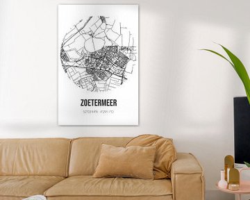 Zoetermeer (Zuid-Holland) | Landkaart | Zwart-wit van Rezona