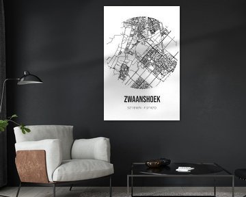 Zwaanshoek (Noord-Holland) | Landkaart | Zwart-wit van MijnStadsPoster