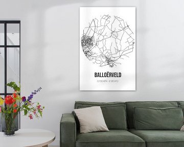 Balloërveld (Drenthe) | Landkaart | Zwart-wit van MijnStadsPoster