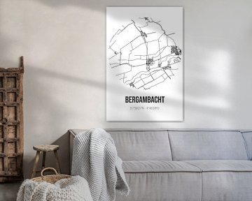 Bergambacht (Zuid-Holland) | Landkaart | Zwart-wit van Rezona