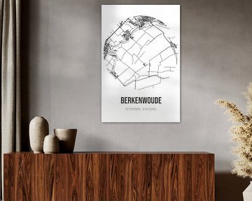 Berkenwoude (South-Holland) | Carte | Noir et blanc sur Rezona