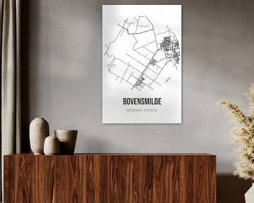 Bovensmilde (Drenthe) | Carte | Noir et blanc sur Rezona