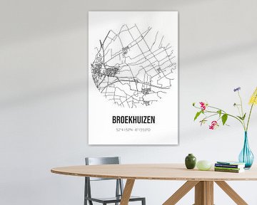 Broekhuizen (Drenthe) | Landkaart | Zwart-wit van Rezona