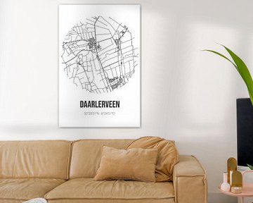 Daarlerveen (Overijssel) | Landkaart | Zwart-wit van MijnStadsPoster