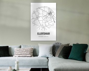 Ellertshaar (Drenthe) | Landkaart | Zwart-wit van MijnStadsPoster