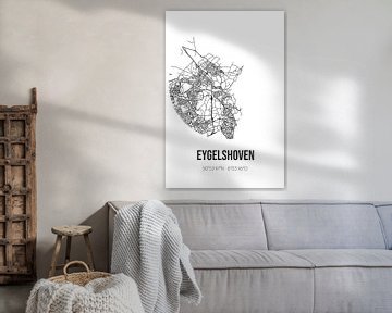 Eygelshoven (Limburg) | Landkaart | Zwart-wit van MijnStadsPoster