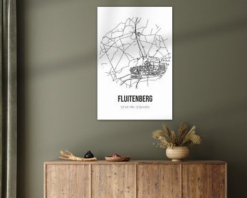 Fluitenberg (Drenthe) | Carte | Noir et Blanc sur Rezona