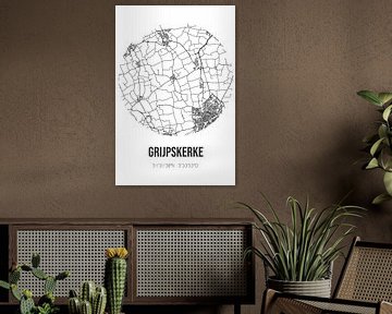 Grijpskerke (Zeeland) | Landkaart | Zwart-wit van Rezona