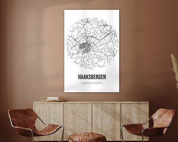 Haaksbergen (Overijssel) | Landkaart | Zwart-wit van MijnStadsPoster