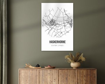 Haskerhorne (Fryslan) | Landkaart | Zwart-wit van MijnStadsPoster