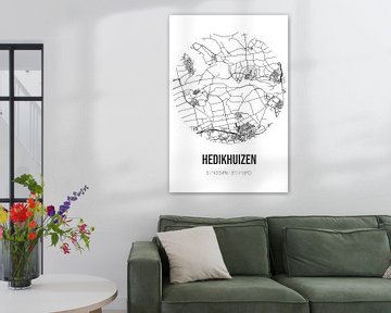 Hedikhuizen (Noord-Brabant) | Landkaart | Zwart-wit van Rezona