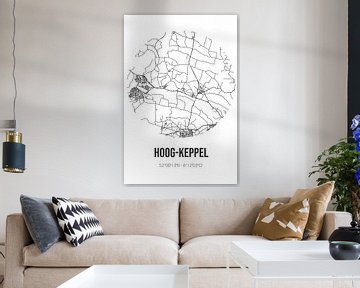 Hoog-Keppel (Gueldre) | Carte | Noir et blanc sur Rezona