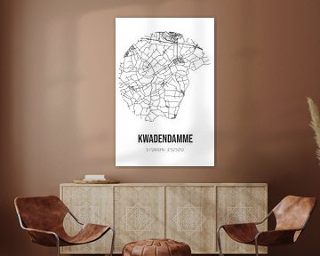 Kwadendamme (Zeeland) | Karte | Schwarz und Weiß von Rezona