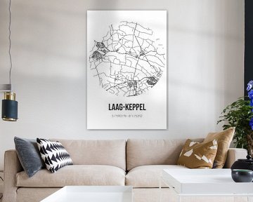 Laag-Keppel (Gelderland) | Landkaart | Zwart-wit van Rezona