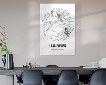 Laag-Soeren (Gelderland) | Karte | Schwarz-weiß von Rezona