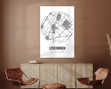 Lisserbroek (Noord-Holland) | Karte | Schwarz und Weiß von Rezona