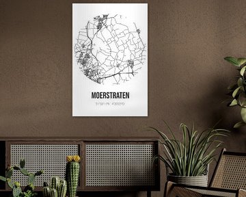 Moerstraten (Noord-Brabant) | Karte | Schwarz und Weiß von Rezona