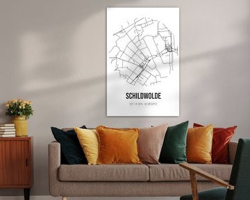 Schildwolde (Groningen) | Landkaart | Zwart-wit van MijnStadsPoster