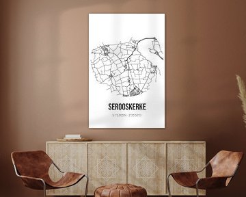 Serooskerke (Zeeland) | Landkaart | Zwart-wit van MijnStadsPoster