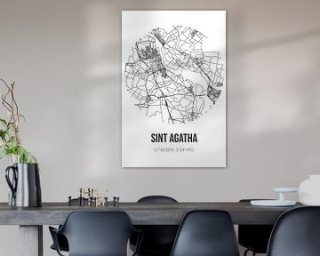 Sint Agatha (Noord-Brabant) | Landkaart | Zwart-wit van MijnStadsPoster