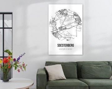 Soesterberg (Utrecht) | Carte | Noir et blanc sur Rezona