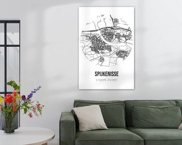 Spijkenisse (South-Holland) | Map | Black and White by Rezona